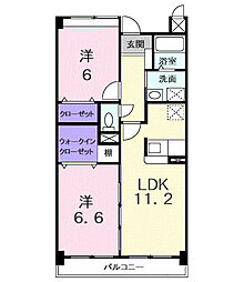 グランディ東所沢 2LDKの間取図画像