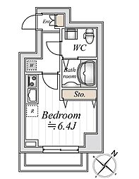 Ｎ−Ｓｔａｇｅ豊田 9階ワンルームの間取り
