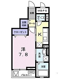 メゾンドリッシュ 1Kの間取図画像