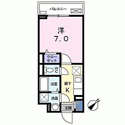 ヴィエルジュ 1Kの間取図画像