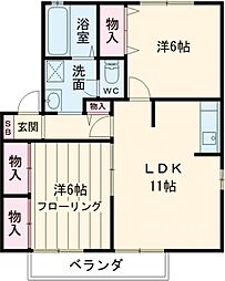 ベルメゾンアテナ 2LDKの間取図画像