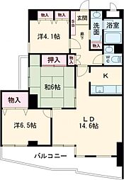 ベルヴィル福生 3階3LDKの間取り