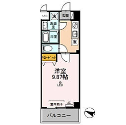 西武新宿線 新所沢駅 徒歩9分の賃貸アパート 3階1Kの間取り