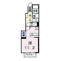 リリーアディクト ワンルームの間取図画像