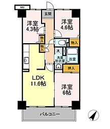 ワイズエメリール-U 3LDKの間取図画像
