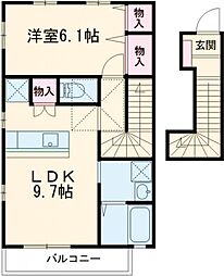 サーラ・マンジェA 1LDKの間取図画像