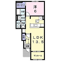 サーフサイド 1LDKの間取図画像