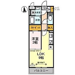 メルヴェーユ 2階1LDKの間取り
