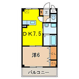 グランシエル 1DKの間取図画像
