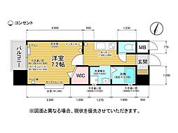 アクシオ片野 1Kの間取図画像
