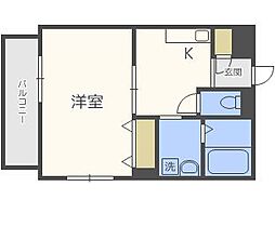 アンプールベトンパークメゾン 1Kの間取図画像