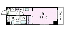 ヤングウッズ ワンルームの間取図画像