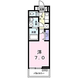 グリーンフォレスト 1Kの間取図画像