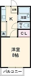 ラッシュイースト 1Kの間取図画像
