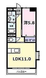 シャンティーク 1階1LDKの間取り
