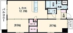 ウイングス里中 2LDKの間取図画像