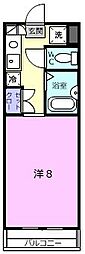ロゼーリ 1Kの間取図画像