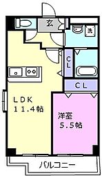 メゾン・ド・ルミエール 3階1LDKの間取り