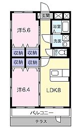 マエストロ伊勢 2LDKの間取図画像