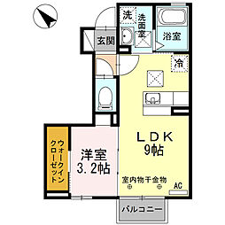エムズモンピュール3 1LDKの間取図画像