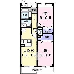 ノースビレッジ 2LDKの間取図画像