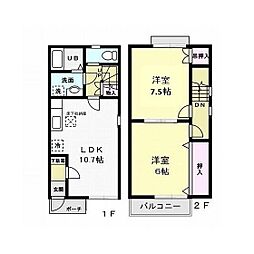 ＡＺＵＲ　III 1階2LDKの間取り