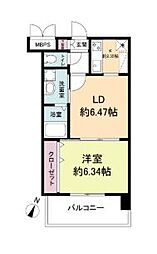 レジディア天神 1LDKの間取図画像