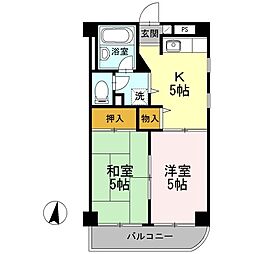 コートパレス 1階2Kの間取り