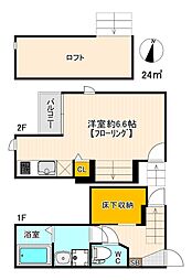 CB伊都グラート 1Kの間取図画像