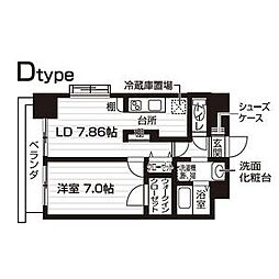 Nasic仙台東口 4階1LDKの間取り