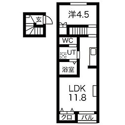 ラークシャルマンA 1LDKの間取図画像