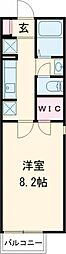 ヴィンパール 1Kの間取図画像