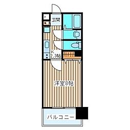 シティマンション木町通 11階1Kの間取り
