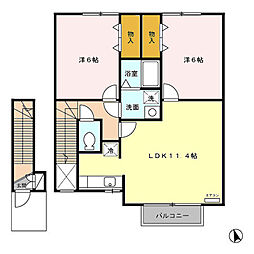 トップヒル泉　II 2階2LDKの間取り