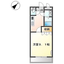 JR東海道・山陽本線 南彦根駅 徒歩15分の賃貸マンション 2階1Kの間取り