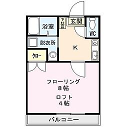 マ・レーヌ 1Kの間取図画像