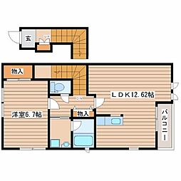 アロッジオ 1LDKの間取図画像