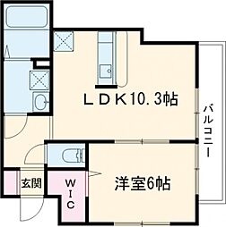 レイウッド蒲町・2 1LDKの間取図画像