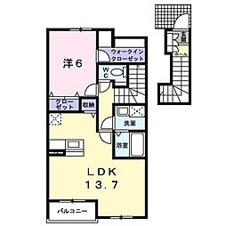 グレーシアC 1LDKの間取図画像