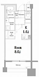 エンクレスト呉服町 1Kの間取図画像