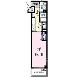 JR山陰本線 二条駅 徒歩8分の賃貸マンション 1階1Kの間取り