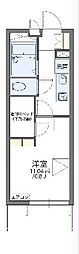 レオパレスオケイル 1Kの間取図画像