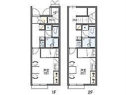 JR中央本線 甲府駅 バス26分 野牛島下車 徒歩11分の賃貸アパート 1階1Kの間取り