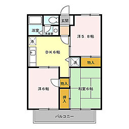 エスポワールA 3DKの間取図画像