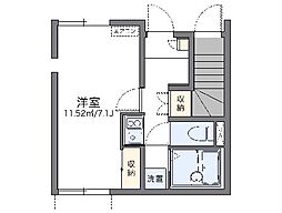 レオネクストユリ 1Kの間取図画像
