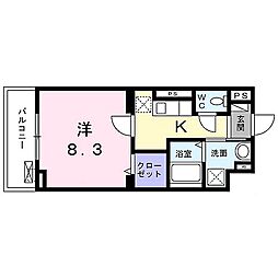 近鉄京都線 竹田駅 徒歩5分の賃貸マンション 1階1Kの間取り