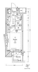 アーバイルスパシエ芝浦ベイサイド 4階1Kの間取り