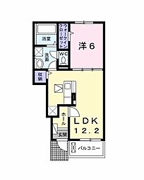 ヴィラヴェント・Ｓｉ 1階1LDKの間取り