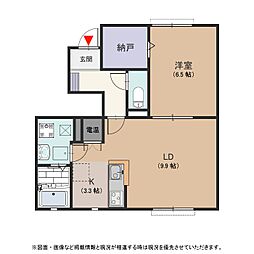 パーチェ　Ｂ 101 2階1LDKの間取り