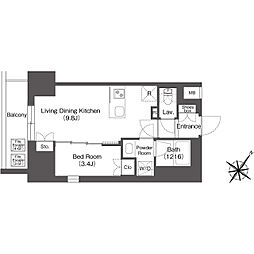 都営三田線 巣鴨駅 徒歩1分の賃貸マンション 7階1LDKの間取り
